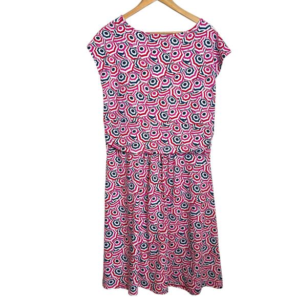 Lands End Plus Size 1X Twist Front Fir & Flare Umbrella Print Cap Sleeve Dress - Picture 6 of 9